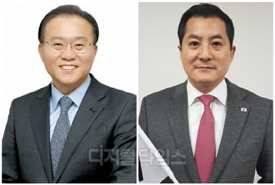 윤재옥(왼쪽) 국민의힘 원내대표와 박대출 정책위의장. <디지털타임스 DB>
